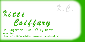 kitti csiffary business card